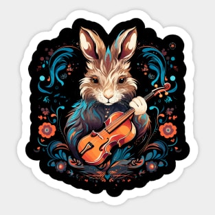 Arctic Hare Playing Violin Sticker